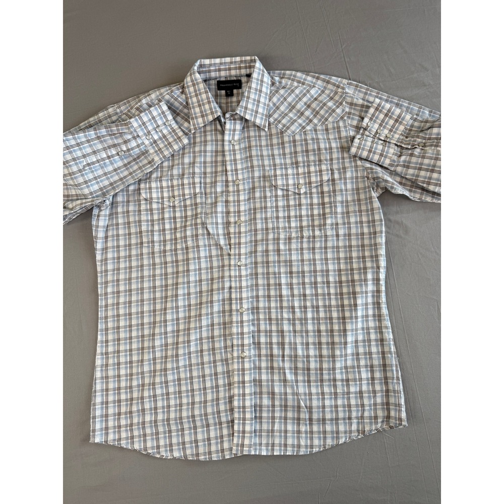 Panhandle Slim Western Plaid Button Up Shirt Mens 16.5-33 Cowboy Style